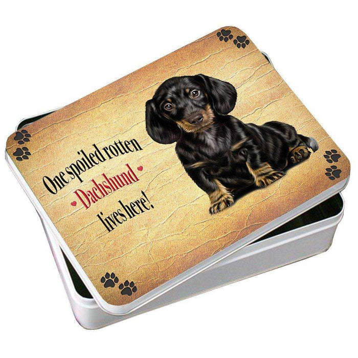 Dachschund Spoiled Rotten Dog Photo Storage Tin