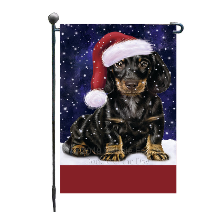 Personalized Let It Snow Happy Holidays Dachshund Dog Custom Garden Flags GFLG-DOTD-A62344