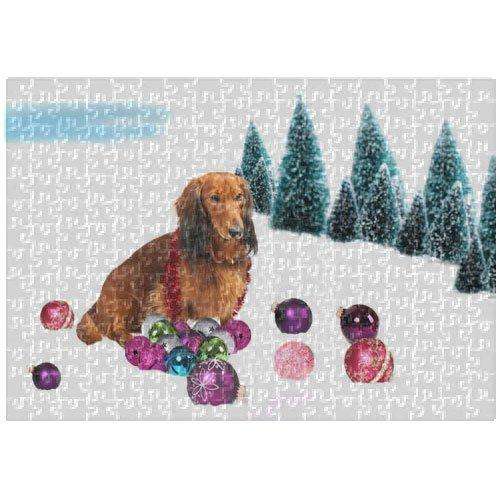 Dachshund Christmas 300 Pc. Puzzle with Photo Tin