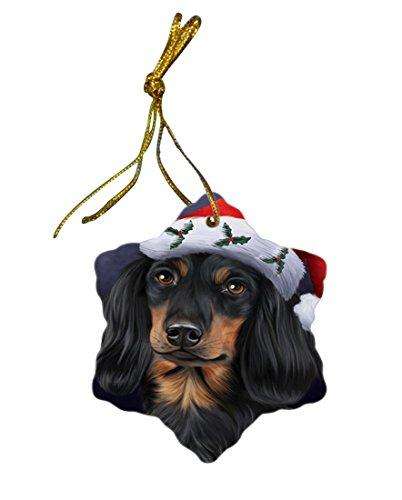 Dachshund Dog Christmas Snowflake Ceramic Ornament