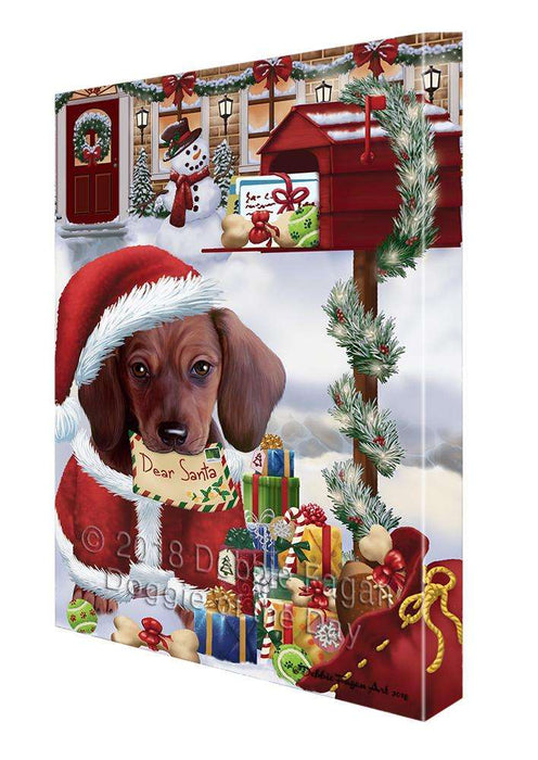 Dachshund Dog Dear Santa Letter Christmas Holiday Mailbox Canvas Print Wall Art Décor CVS102923