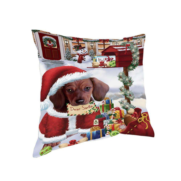 Dachshund Dog Dear Santa Letter Christmas Holiday Mailbox Pillow PIL72212