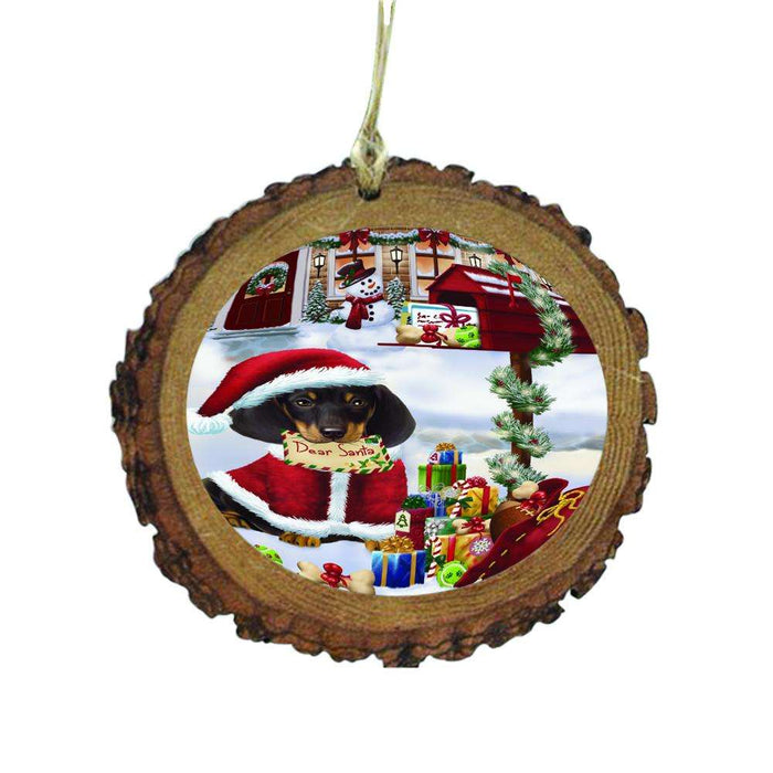Dachshund Dog Dear Santa Letter Christmas Holiday Mailbox Wooden Christmas Ornament WOR49041