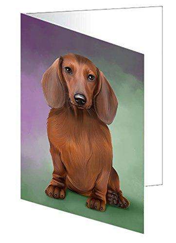Dachshund Dog Handmade Artwork Assorted Pets Greeting Cards and Note Cards with Envelopes for All Occasions and Holiday Seasons GCD48881