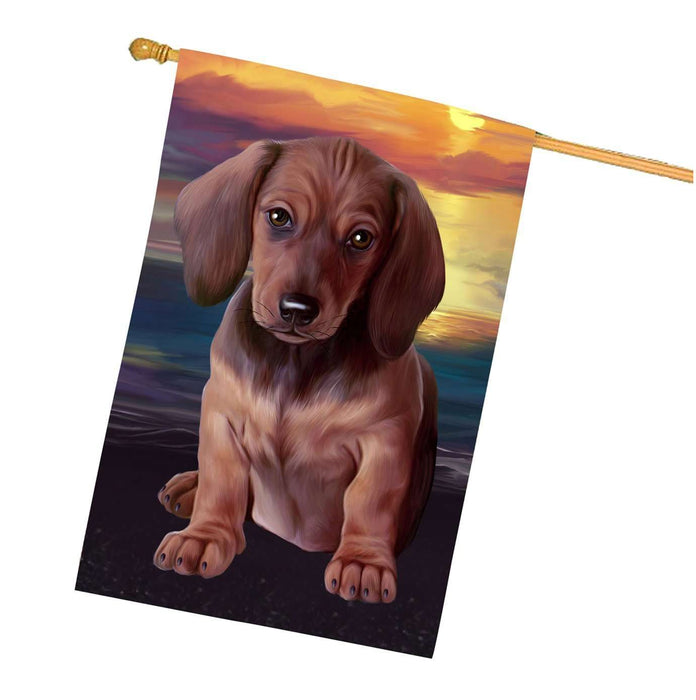 Dachshund Dog House Flag