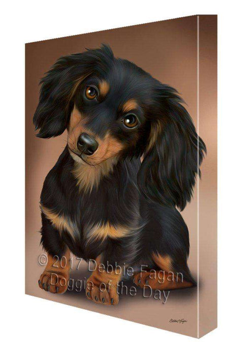 Dachshund Dog Painting Printed on Canvas Wall Art Signed