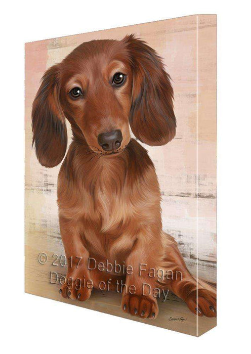 Dachshund Dog Painting Printed on Canvas Wall Art Signed