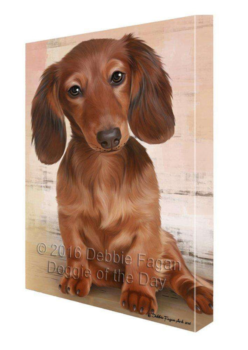 Dachshund Dog Painting Printed on Canvas Wall Art