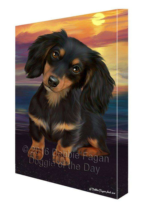 Dachshund Dog Painting Printed on Canvas Wall Art