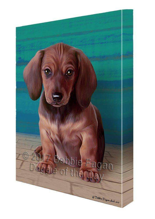 Dachshund Dog Painting Printed on Canvas Wall Art