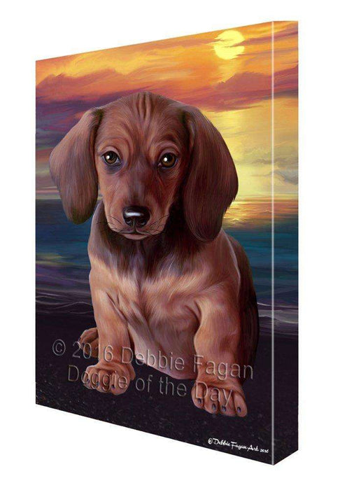 Dachshund Dog Painting Printed on Canvas Wall Art