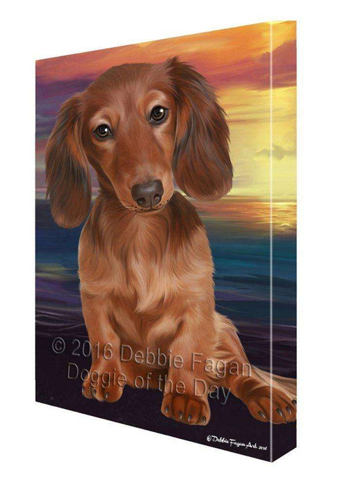 Dachshund Dog Painting Printed on Canvas Wall Art