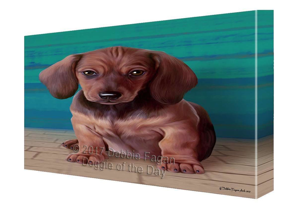 Dachshund Dog Painting Printed on Canvas Wall Art