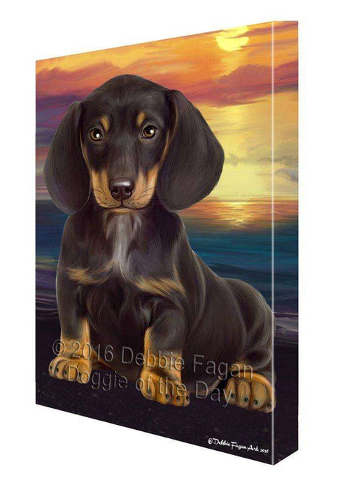 Dachshund Dog Painting Printed on Canvas Wall Art