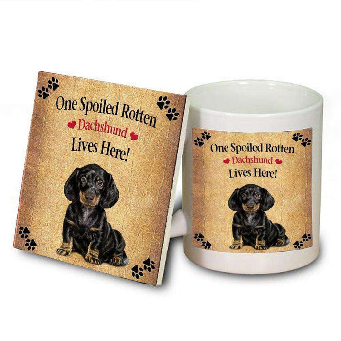 Dachshund Spoiled Rotten Dog Mug and Coaster Set