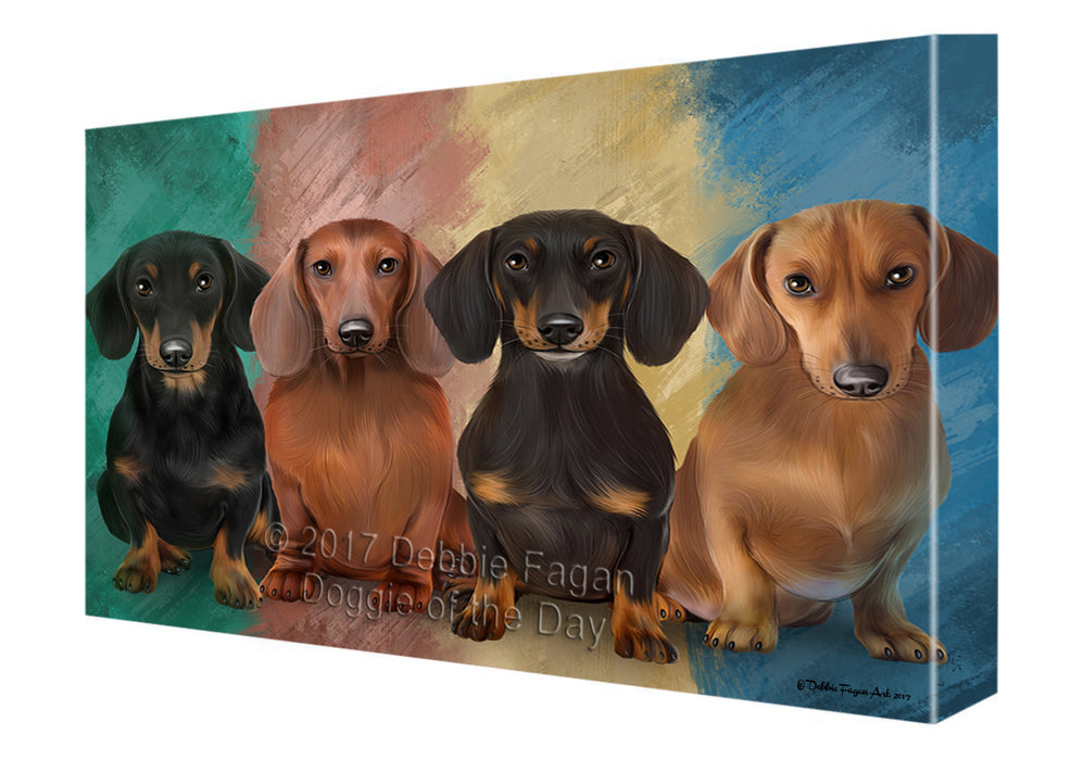 4 Dachshunds Dog Canvas Wall Art CVSA50070