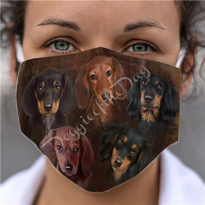 Rustic Dachshund Dogs Face Mask FM50050