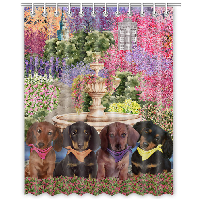 Dachshund Shower Curtain, Personalized Bathtub Curtains for Bathroom Decor with Hooks, Explore a Variety of Designs, Custom, Pet Gift for Dog Lovers