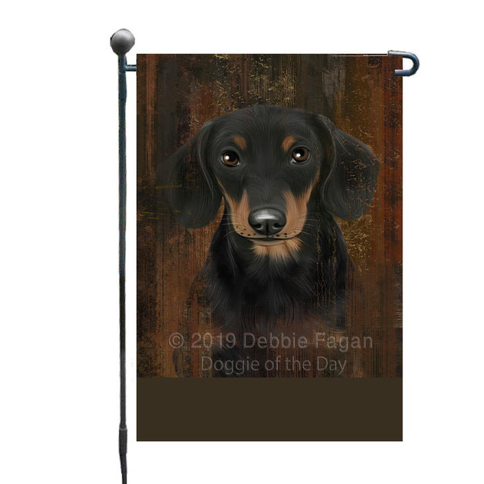 Personalized Rustic Dachshund Dog Custom Garden Flag GFLG63508