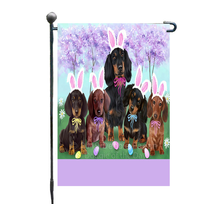 Personalized Easter Holiday Dachshund Dogs Custom Garden Flags GFLG-DOTD-A58850