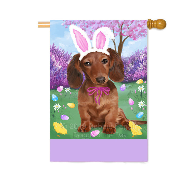 Personalized Easter Holiday Dachshund Dog Custom House Flag FLG-DOTD-A58908