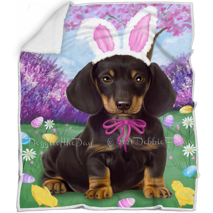 Dachshund Dog Easter Holiday Blanket BLNKT57684