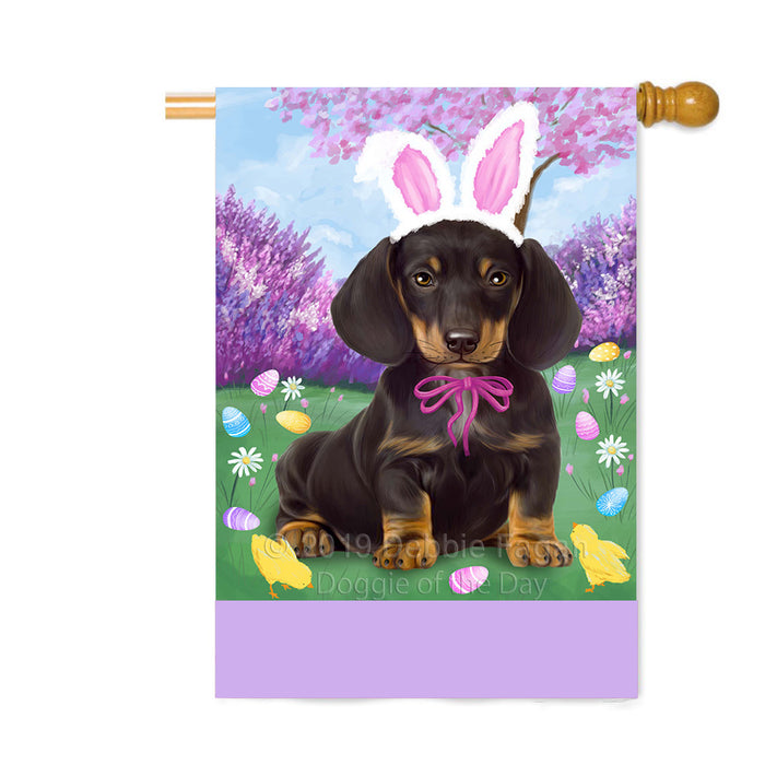 Personalized Easter Holiday Dachshund Dog Custom House Flag FLG-DOTD-A58907