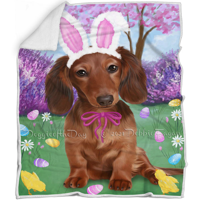 Dachshund Dog Easter Holiday Blanket BLNKT57693
