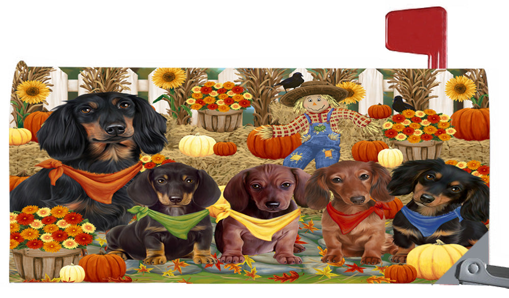 Magnetic Mailbox Cover Harvest Time Festival Day Dachshunds Dog MBC48038