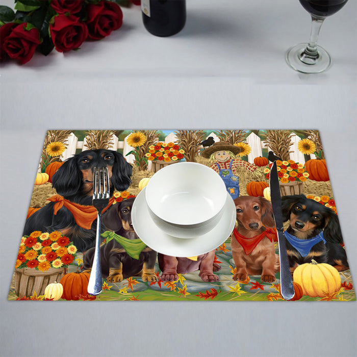 Fall Festive Harvest Time Gathering Dachshund Dogs Placemat