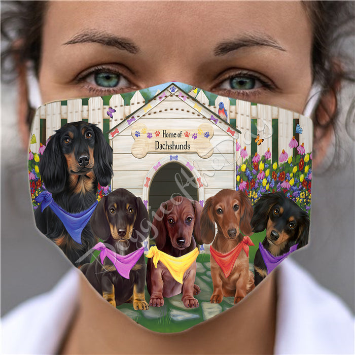 Spring Dog House Dachshund Dogs Face Mask FM48794