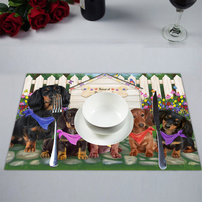 Spring Dog House Dachshund Dogs Placemat