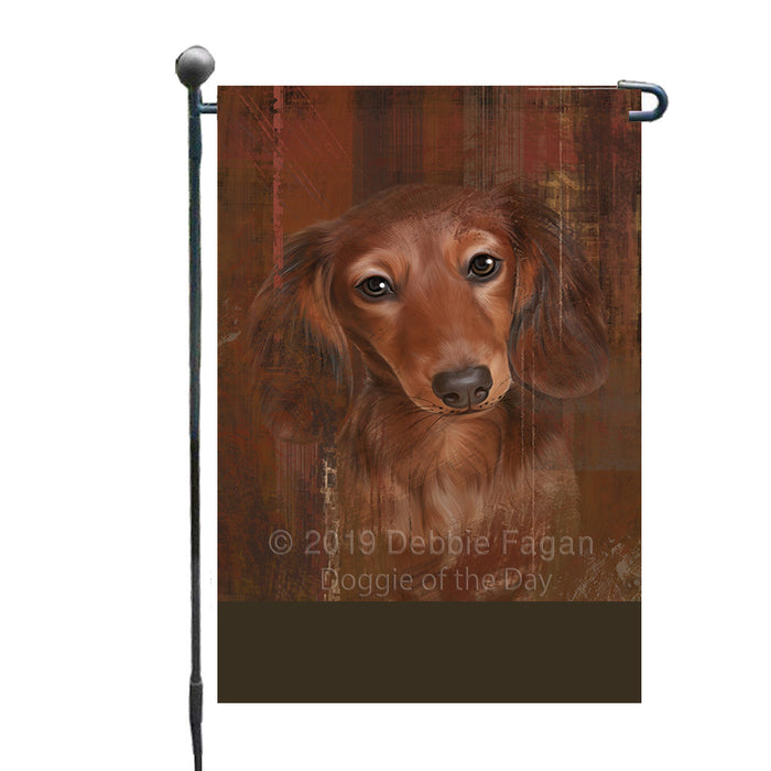 Personalized Rustic Dachshund Dog Custom Garden Flag GFLG63506