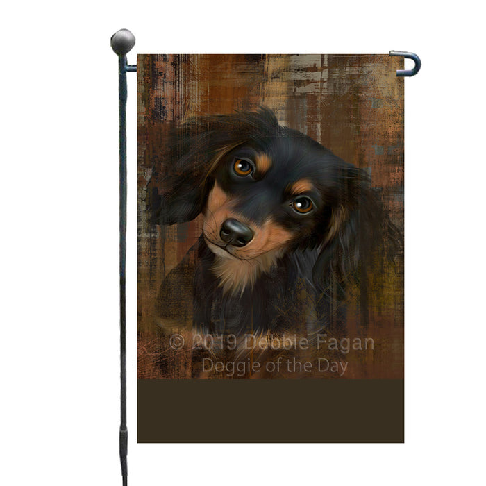 Personalized Rustic Dachshund Dog Custom Garden Flag GFLG63507
