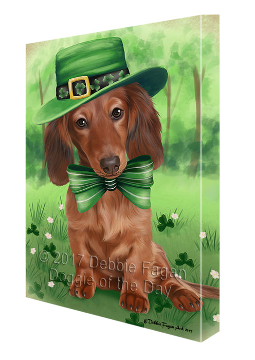 St. Patricks Day Irish Portrait Dachshund Dog Canvas Wall Art CVS49341