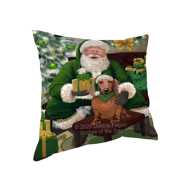 Christmas Irish Santa with Gift and Cocker Spaniel Dog Pillow PIL86752