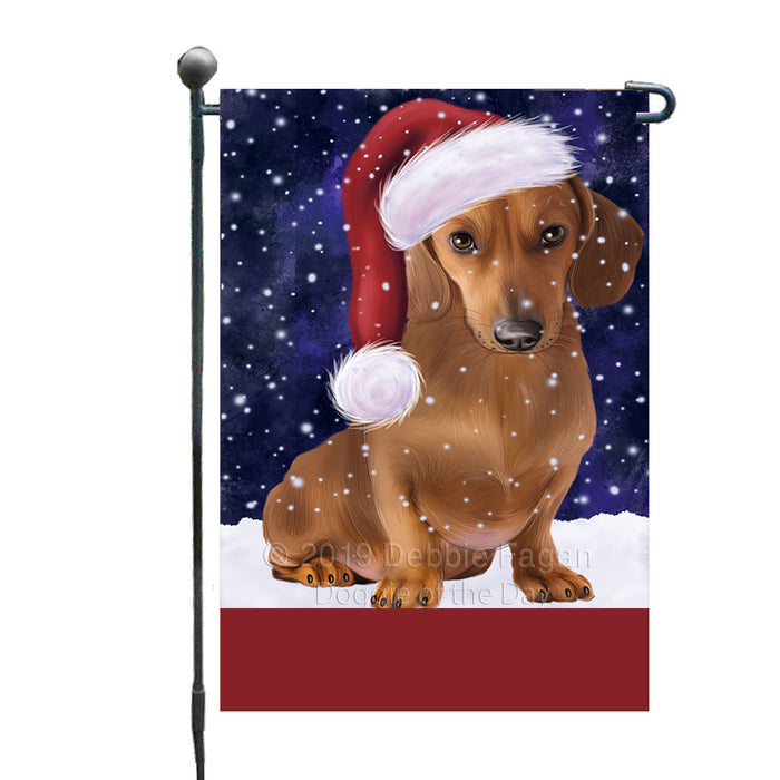 Personalized Let It Snow Happy Holidays Dachshund Dog Custom Garden Flags GFLG-DOTD-A62343