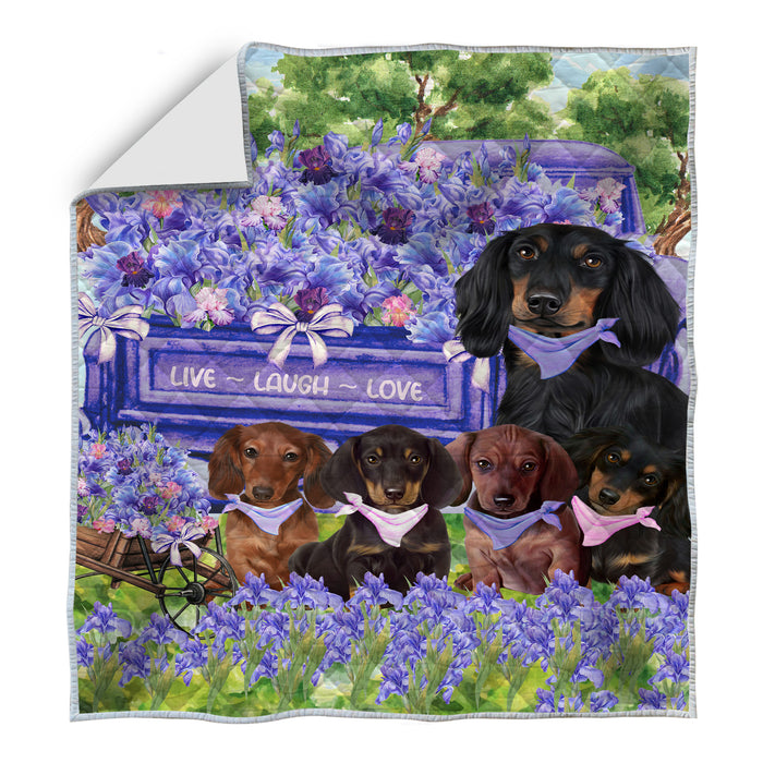 Dachshund Bed Quilt, Explore a Variety of Designs, Personalized, Custom, Bedding Coverlet Quilted, Pet and Dog Lovers Gift