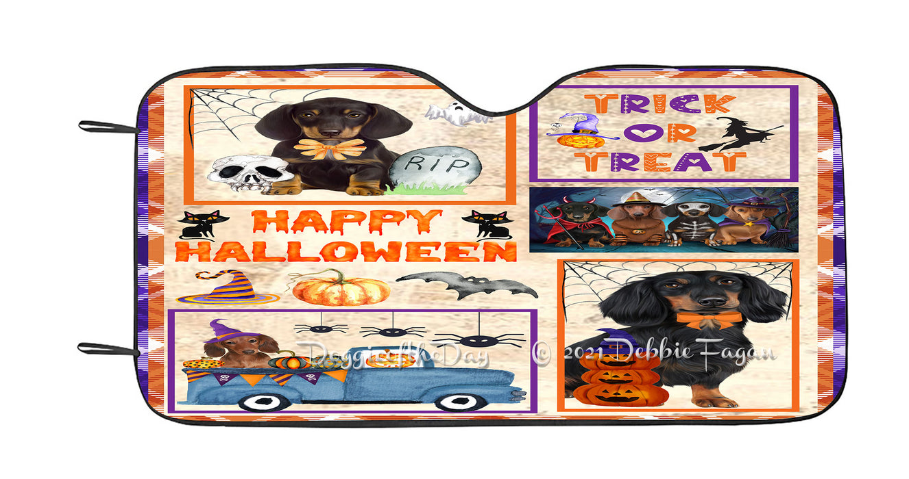 Happy Halloween Trick or Treat Dachshund Dogs Car Sun Shade Cover Curtain