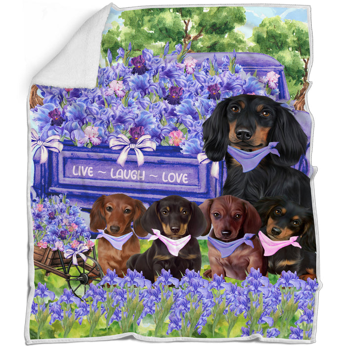 Dachshund Blanket: Explore a Variety of Designs, Custom, Personalized Bed Blankets, Cozy Woven, Fleece and Sherpa, Gift for Dog and Pet Lovers