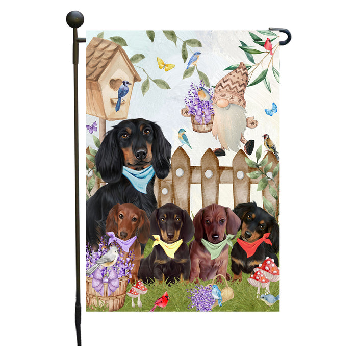 Dachshund Dogs Garden Flag: Explore a Variety of Designs, Custom, Personalized, Weather Resistant, Double-Sided, Outdoor Garden Yard Decor for Dog and Pet Lovers
