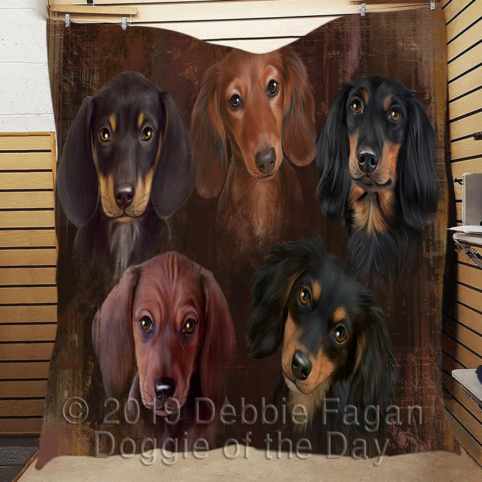 Rustic Dachshund Dogs Quilt
