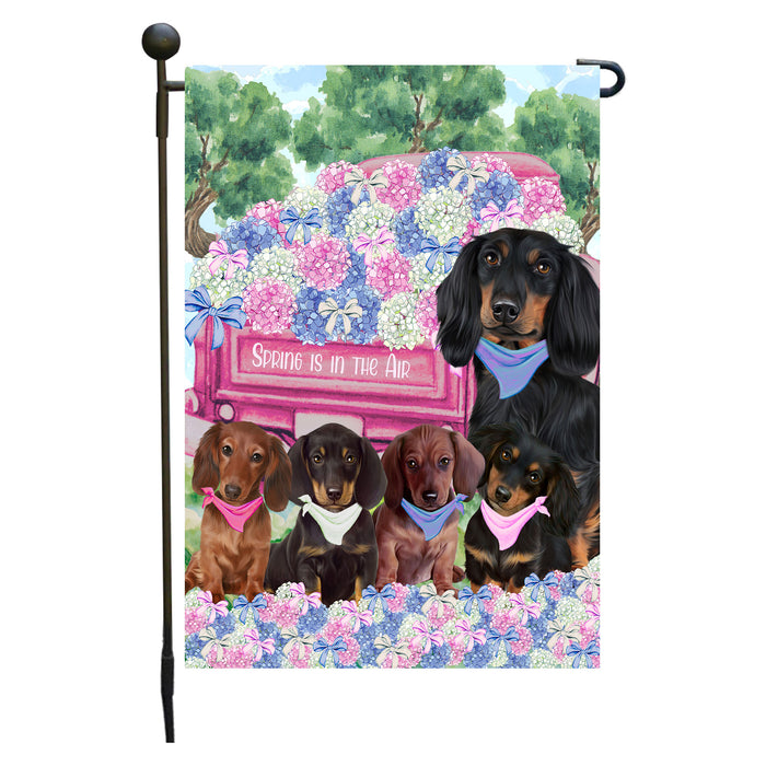 Dachshund Dogs Garden Flag: Explore a Variety of Personalized Designs, Double-Sided, Weather Resistant, Custom, Outdoor Garden Yard Decor for Dog and Pet Lovers