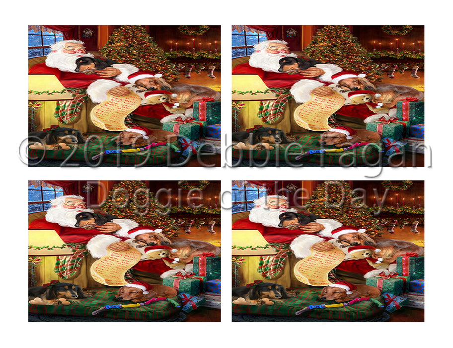 Santa Sleeping with Dachshund Dogs Placemat