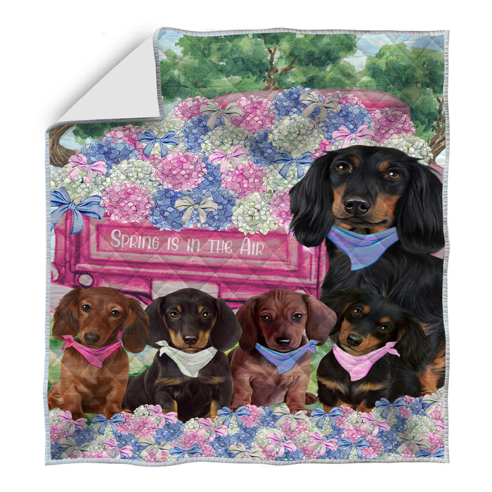 Dachshund Bedspread Quilt, Bedding Coverlet Quilted, Explore a Variety of Designs, Personalized, Custom, Dog Gift for Pet Lovers