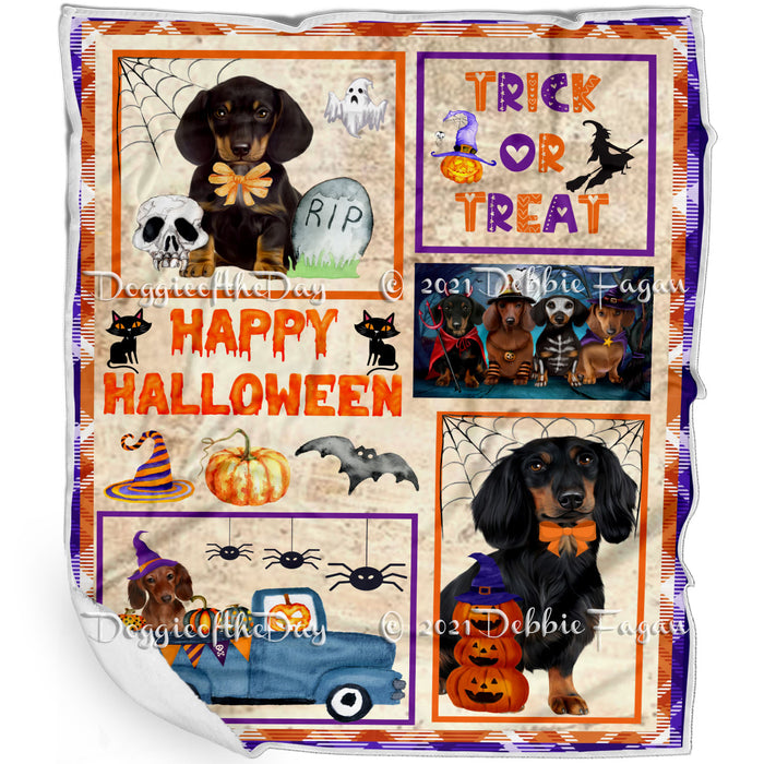 Happy Halloween Trick or Treat Dachshund Dogs Blanket BLNKT143742