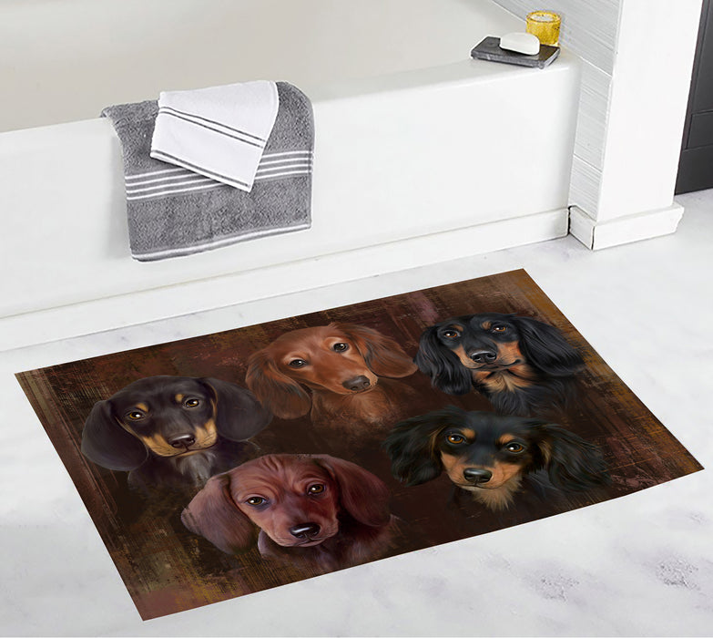 Rustic Dachshund Dogs Bath Mat