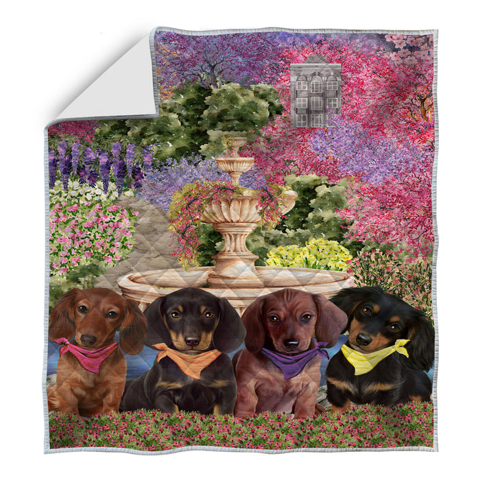 Dachshund Quilt: Explore a Variety of Personalized Designs, Custom, Bedding Coverlet Quilted, Pet and Dog Lovers Gift