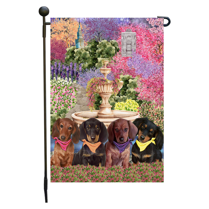 Dachshund Dogs Garden Flag: Explore a Variety of Designs, Weather Resistant, Double-Sided, Custom, Personalized, Outside Garden Yard Decor, Flags for Dog and Pet Lovers