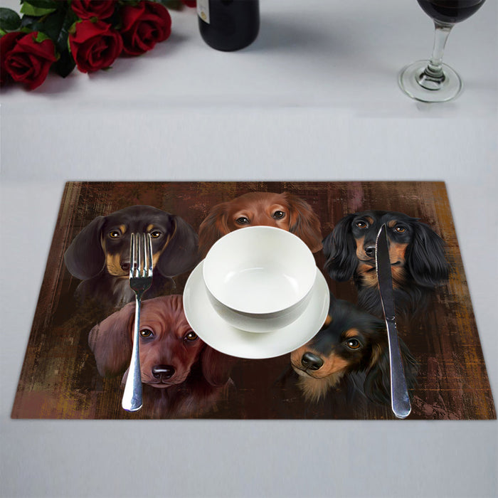 Rustic Dachshund Dogs Placemat